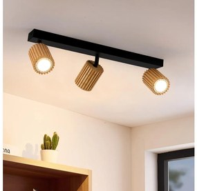 Brilagi - Aplica spot MODERN WOOD 3xGU10/8W/230V lemn de cauciuc/negru