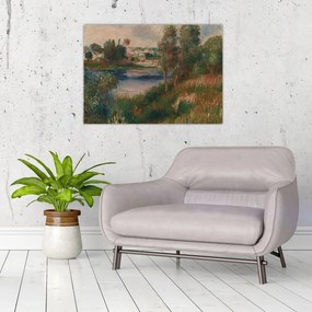 Tablou pe sticlă - Auguste Renoir, Landscape at Vetheuil, reproducere (70x50 cm)