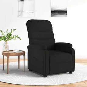321218 vidaXL Fotoliu rabatabil, negru, material textil