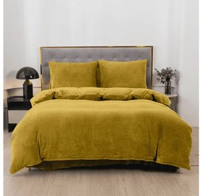 Lenjerie de pat microplus MUSTERO olive Dimensiunile lenjeriei: 2 buc 70 x 90 cm | 200 x 220 cm