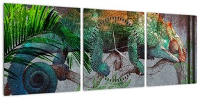 Tablou - Cameleon (cu ceas) (90x30 cm)