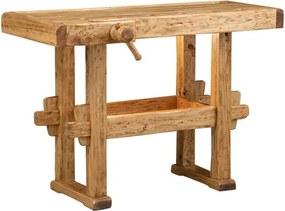Banc de tamplar, L126 69 H90 cm, natur antic, lemn masiv