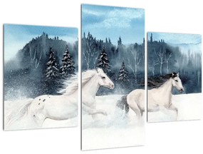 Tablou cu caii pictați (90x60 cm)