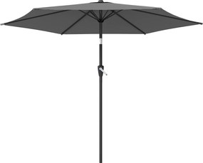 Outsunny Umbrelă 270 cm articulată pentru balcon cu manivelă UV 50+ Umbrelă de grădină Gri închis | Aosom Romania