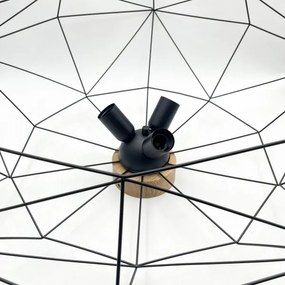 Brilagi - Plafonieră WOODY BASKET, 3 x E27/60W/230V, Ø 80 cm, stejar