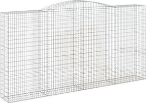 vidaXL Coș gabion arcuit 400x50x200/220 cm fier galvanizat