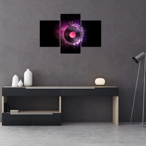 Tablou - Disc de vinil roz-violet (90x60 cm)