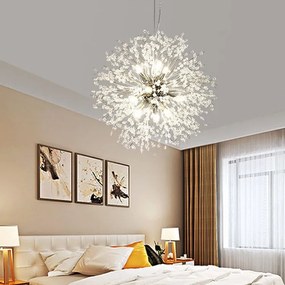 Candelabru led Cristal, Elit's, Evea F rotund Cromat, 50 cm