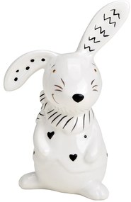 Iepuras din ceramica BUNNY FRONT 12 cm alb