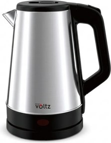 Cana electrica Oliver Voltz OV51230AB, 1500 W, 1,8 l, Baza rotativa la 360°, Carcasa din otel inoxidabil, Inox/Negru