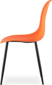 Set 2 scaune portocalii OSAKA cu picioare negre