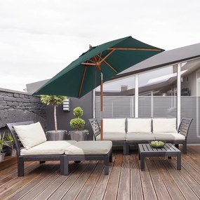 Umbrela Dreptunghiulara Outsunny din Bambus, 2x1.5x2,3m | Aosom Romania