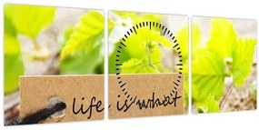 Tablou - Citat (cu ceas) (90x30 cm)