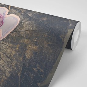 Fototapet handmade inimioare pe trunchi