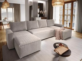 SET Canapea bej in forma de U SMART COSARO 295x140 cm II. calitate redusă