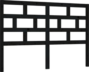 vidaXL Tăblie de pat, negru, 126x4x100 cm, lemn masiv de pin