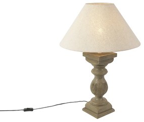 Lampă de masă rustică cu abajur din in bej 50 cm - Hyssop