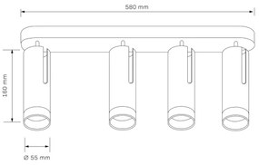 Spot FADO 4xGU10/10W/230V alb