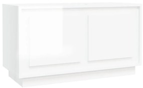 819854 vidaXL Comodă TV, alb extralucios, 80x35x45 cm, lemn prelucrat