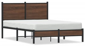 4007920 vidaXL Cadru pat metalic cu tăblie, stejar maro, 120x200 cm