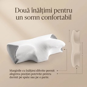 Perna cervicala ortopedica CERVI-SAN Bambus, memory foam infuzat antibacterian