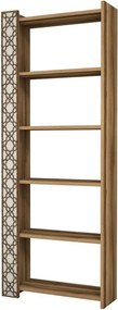 Biblioteca CITY, alun/bej, PAL melaminat, 65x24x170 cm