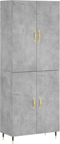 vidaXL Dulap înalt, gri beton, 69,5x34x180, lemn compozit
