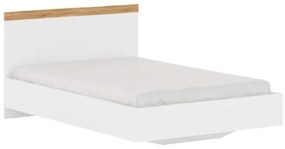 Pat matrimonial 120 cm Vina (alb + Stejar wotan) (fără saltea și somieră). 1053367