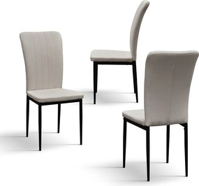 SET 6 Scaune Alto, tesatura ,structura metalica - STANDARD - BEJ