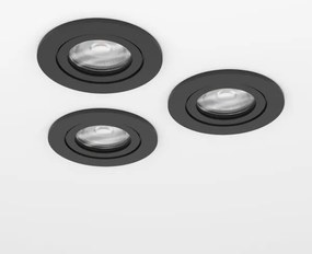 Eglo 902237 - Set 3x spoturi LED încastrate pentru baie BARRANCO, 1x GU10/4,5W/230V, IP44, negru