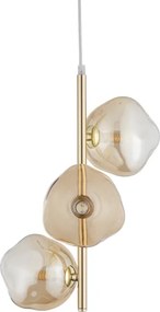 Brilagi - Lustru suspendat pe sârmă VULCANO 3xG9/8W/230V auriu/bej fumuriu