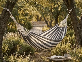 Hamac ZENVIO 200x80 cm, gri-alb + geanta gratuita