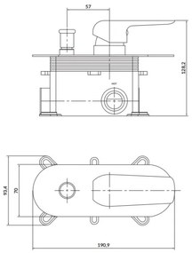 Baterie de duș pentru instalare ascunsă Cersanit S951-345 CITY crom lucios