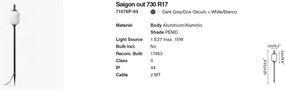 Tarus de iluminat exterior decorativ SAIGON 73/R17 gri/alb
