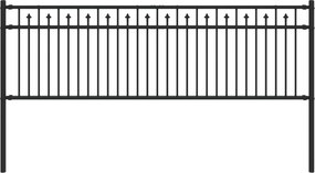 vidaXL Gard cu Vârfuri Negru 200 x 110 cm Oțel vopsit electrostatic