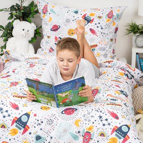Lenjerie de pat din bumbac pentru copii 4Home Cosmic Adventure, 140 x 200 cm, 70 x 90 cm