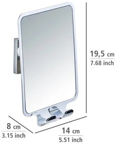 WENKO 22693100 - Oglindă cosmetică VACUUM-LOC QUADRO ED 14 x 19,5 cm, crom lucios