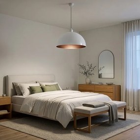 Brilagi - Lustră LED suspendată pe cablu METALO 1xE27/40W/230V diam. 40 cm alb/cupru