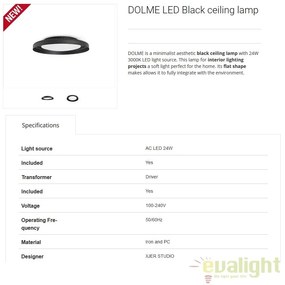 Plafoniera LED design ultramodern minimalist DOLME black 64096