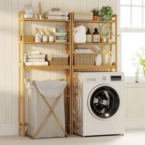 kleankin Raft din bambus pentru depozitare deasupra toaletei, Org | Aosom Romania