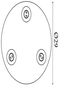 Plafoniera cu 3 spoturi metal negru San Diego