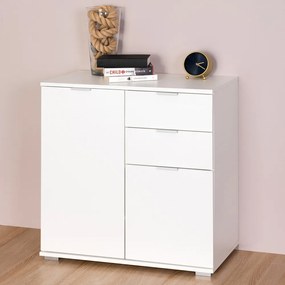 Deuba Comodă albă cu 2 uși și sertare