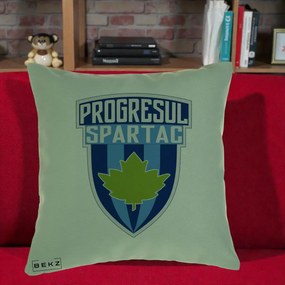 Perna Personalizata Progresul Spartac Fotbal, 40x40 cm, Verde, Husa Detasabila, Perna Inclusa, BEKZ®