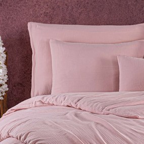 Lenjerie de pat din muselină 4Home Rosa, 135 x 200 cm, 80 x 80 cm