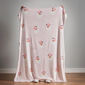 Pătură roz-deschis din micropluș/cocolino 130x170 cm cu model de Crăciun Vintage Christmas Santa – Catherine Lansfield
