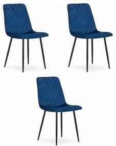 Scaun Bucatarie Si Dining TURIN Catifea Bleumarin x 3 Buc