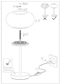Eglo 98658 - Lampă de birou LED RGB OPTICA-C, dimabilă, 16W, 230V