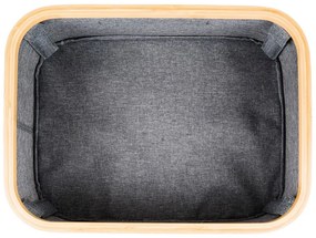 Cutie de depozitare G21 40 x 30 x 15 cm, dinbambus cu capac, gri