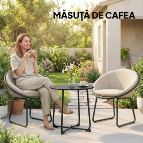 Outsunny Masă de Cafea Măsuță joasă din fier | Aosom Romania