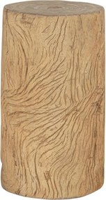 Măsuță laterală din lemn masiv reciclat, natur, din trunchi de copac, cilindrică, 66 x 33 cm, „Mollégès”